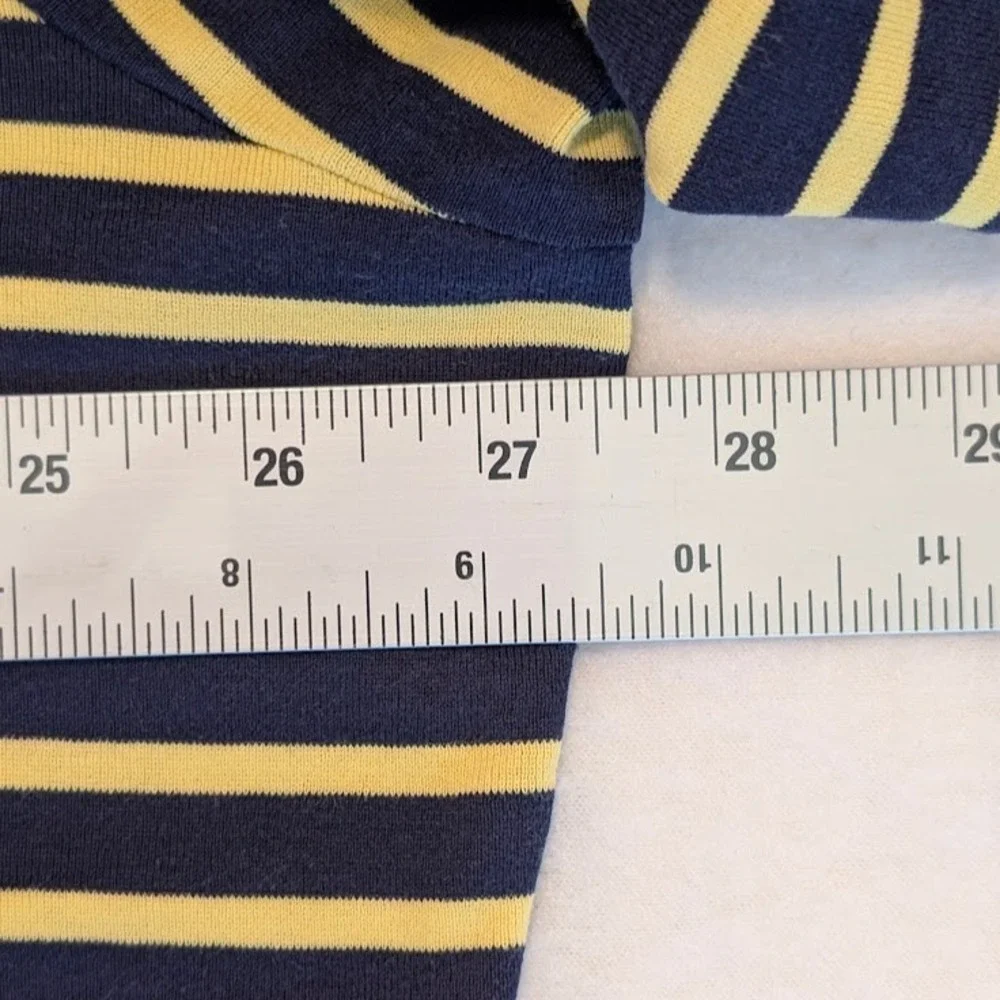 Polo Golf Ralph Lauren Polo Shirt Men XL Navy Blue Yellow Stripe Preppy Y2K 90s